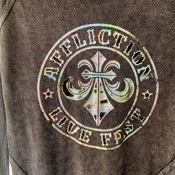 Affliction long sleeve top dark gray. Medium - Picture 2 of 3